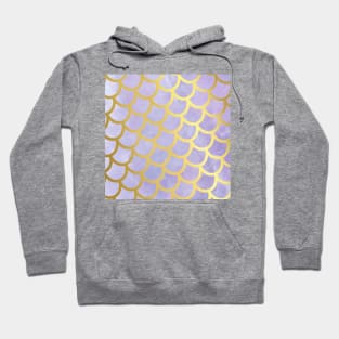 Gold Mermaid Scales on Purple Marble Hoodie